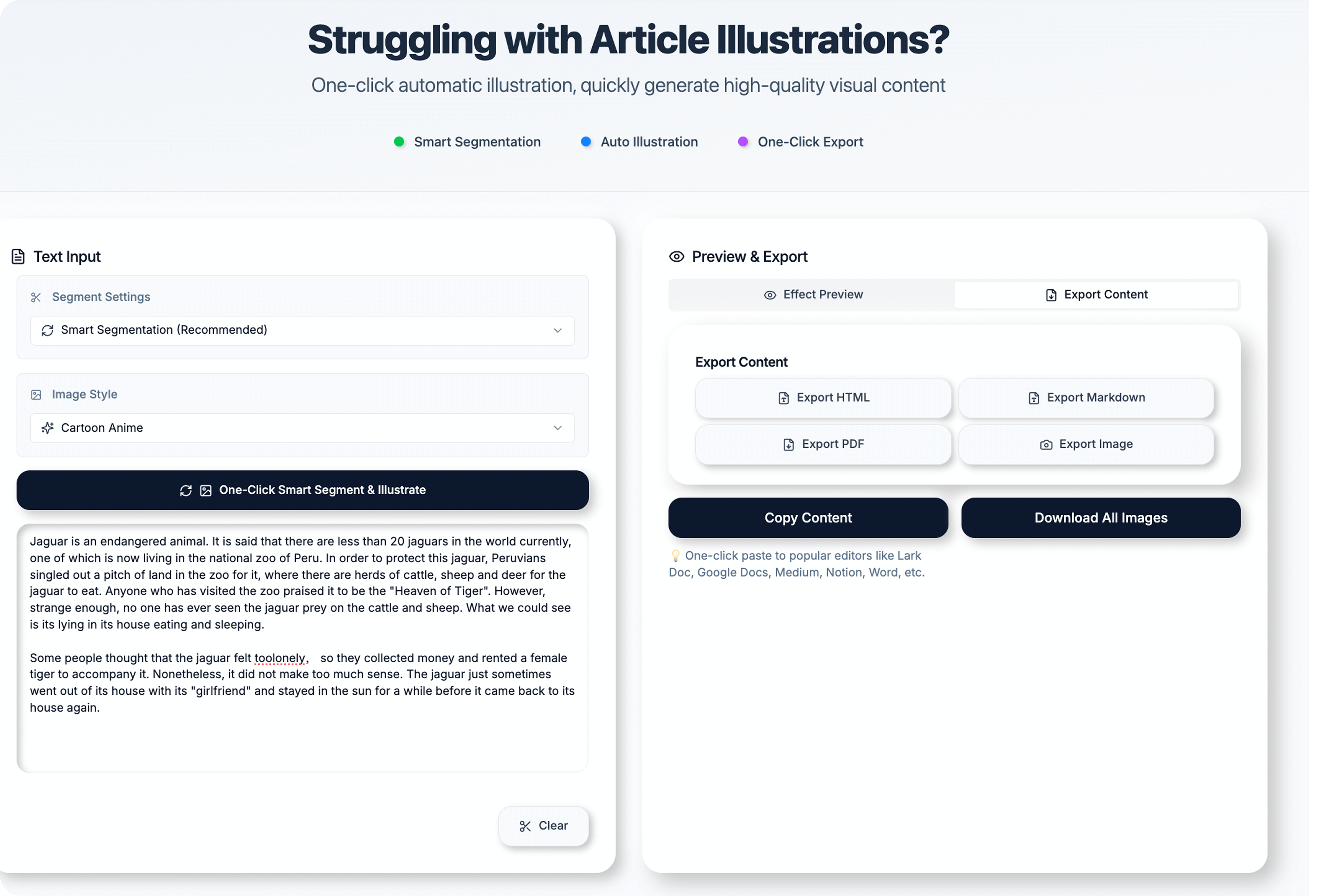 Multi-format Export Demo Screenshot